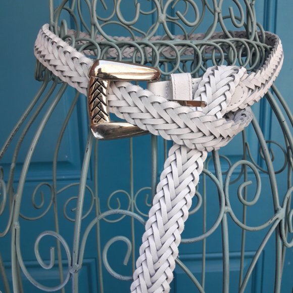 Genuine Leather Belt Braided White Woven Multi Loop Real Leather Belt Womens main image 16
